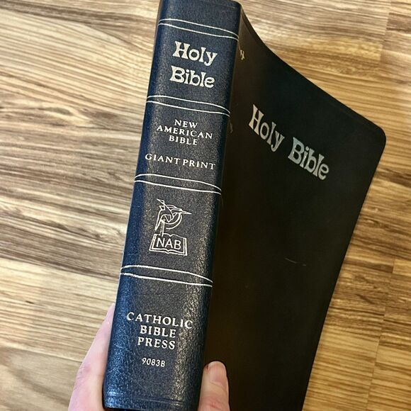 Giant Print Holy Bible Catholic Press 9083B New American NAB Black Paperback - Picture 2 of 5